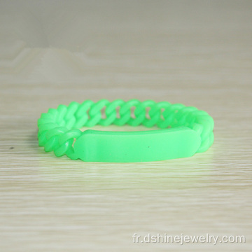 Caoutchouc souple adolescent multicolors torsadée Bracelets en Silicone